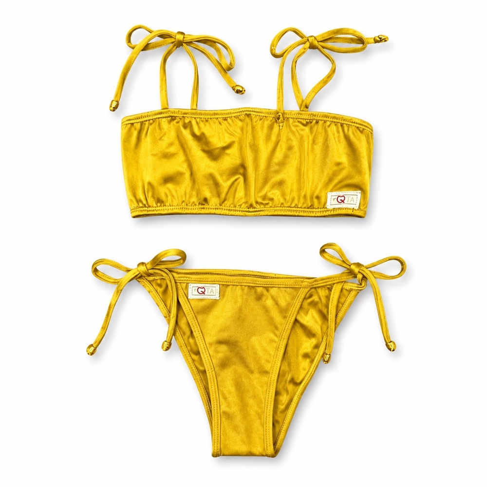 Gold Girls' Tie-Strap Bikini Set